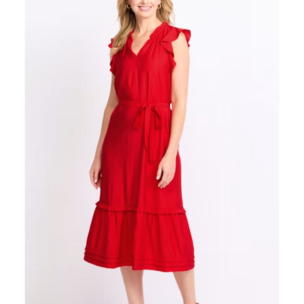 Market & Spruce Ella Poplin Flutter Sleeve Dress, size S